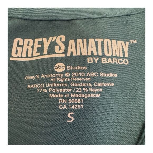 Grey's Anatomy Women's Scrub Top Medical Uniform Forest Green V-Neck - Picture 5 of 8